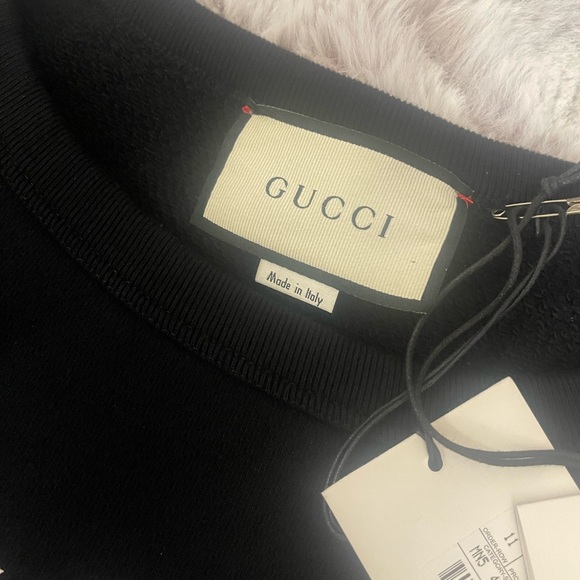 Gucci Lip and Logo Print Cotton Jersey Sweatshirt Sz S - Picture 4 of 10